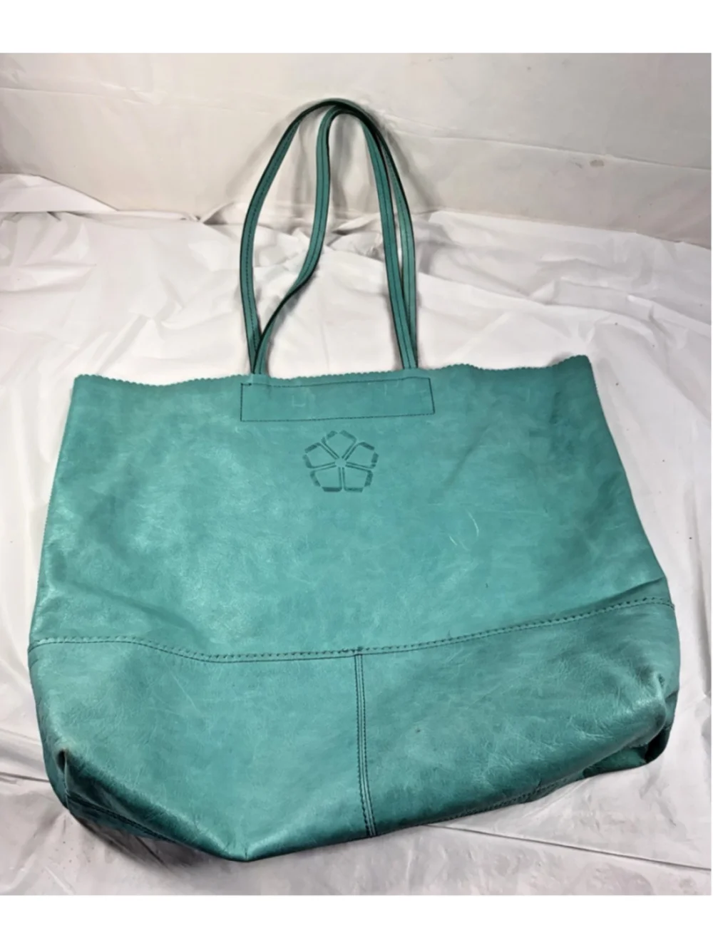 Trina Turk Banana Republic leather tote turquoise Limited edition